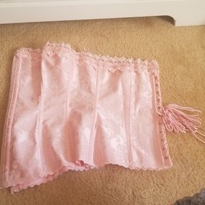 Light pink lace up corset